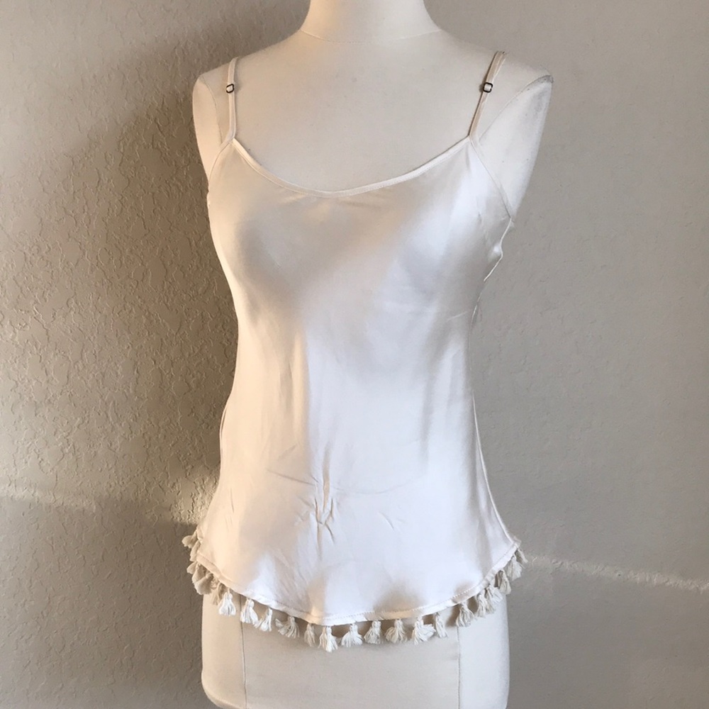 FLANNEL Essential Silk Cami With Tassels
